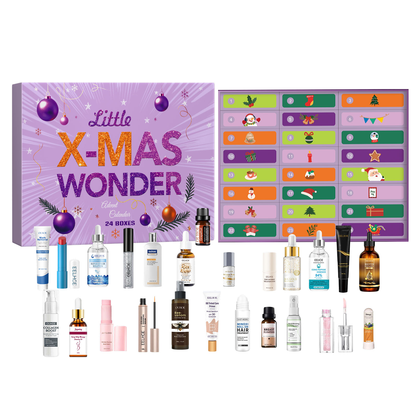 Christmas Beauty Advent Box Skin Care Moisturizing Delicate Facial Skin Cosmetic Surprise Box