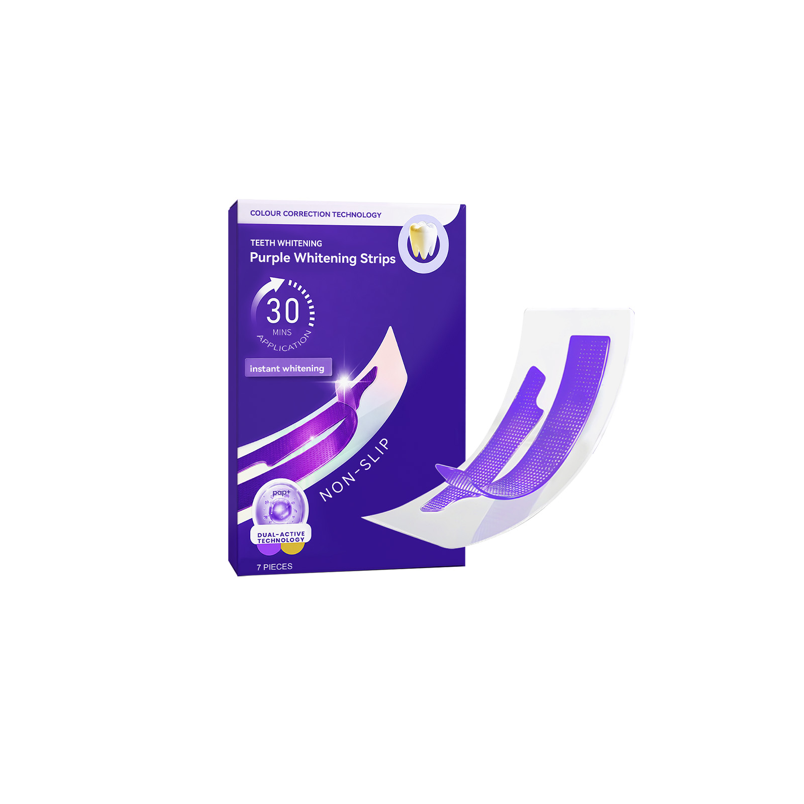 Purple Glossy Teeth Strips Mild Clean Tooth Surface Protect Oral Fresh Confident Smile Convenient Care Patch