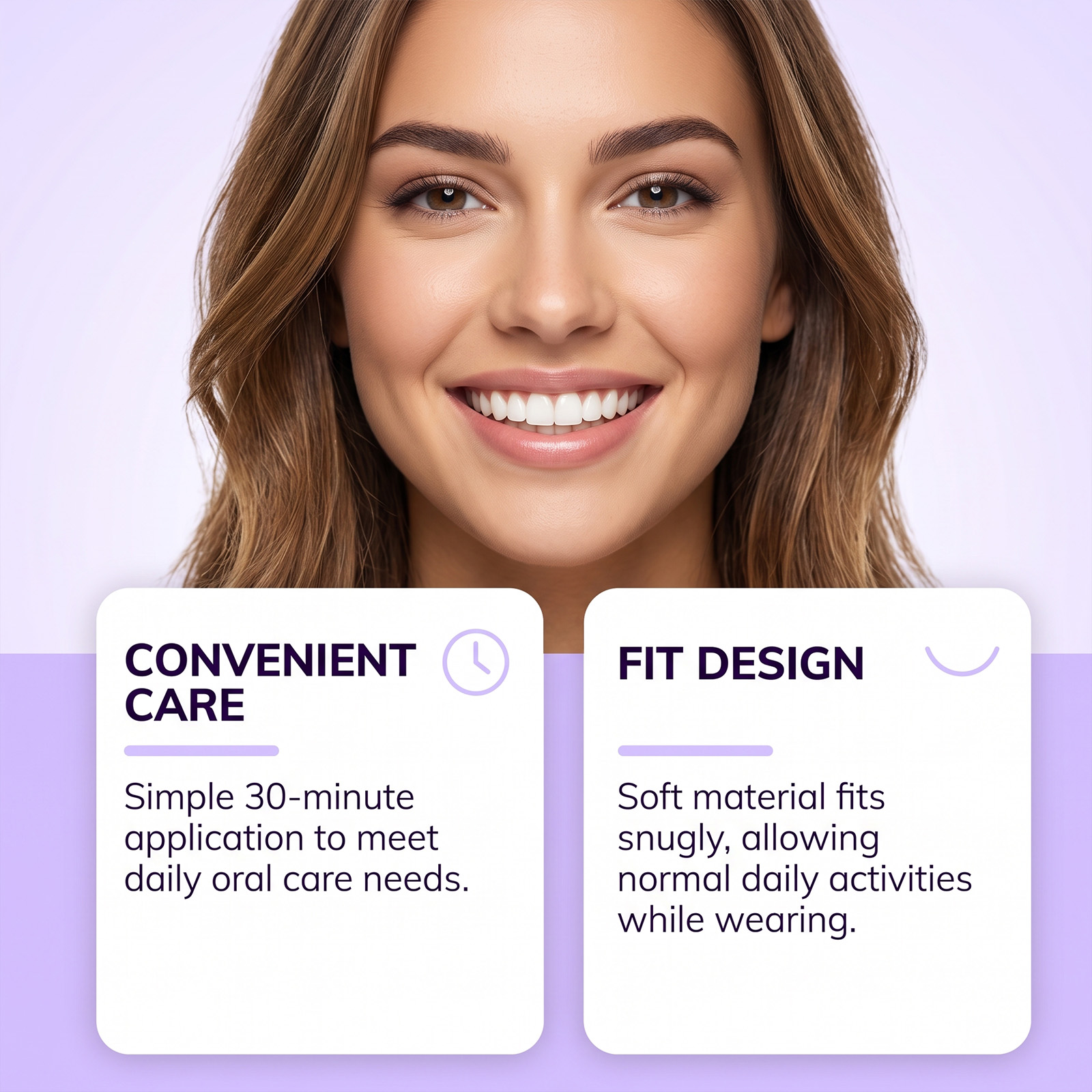 Purple Glossy Teeth Strips Mild Clean Tooth Surface Protect Oral Fresh Confident Smile Convenient Care Patch