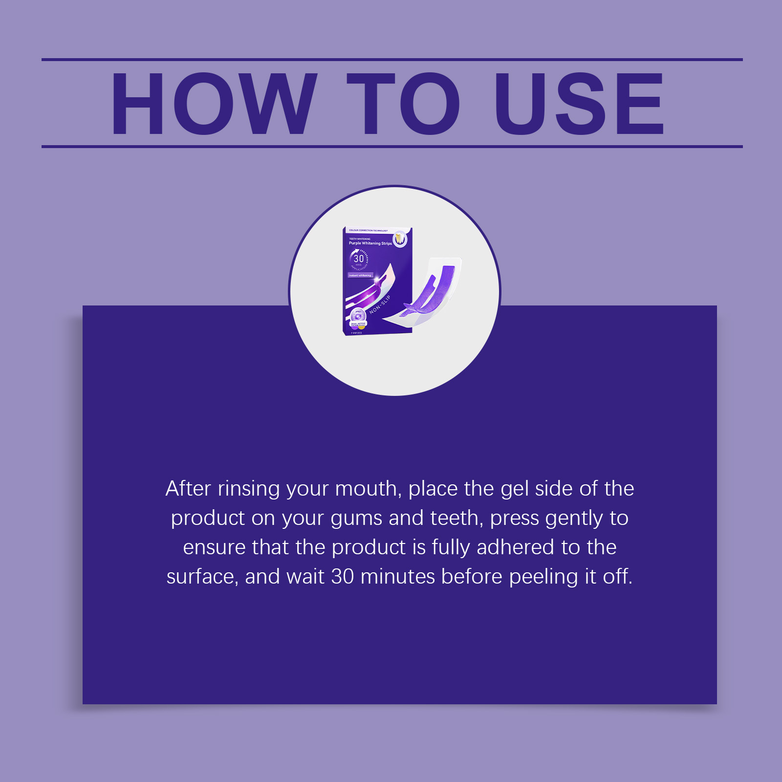 Purple Glossy Teeth Strips Mild Clean Tooth Surface Protect Oral Fresh Confident Smile Convenient Care Patch