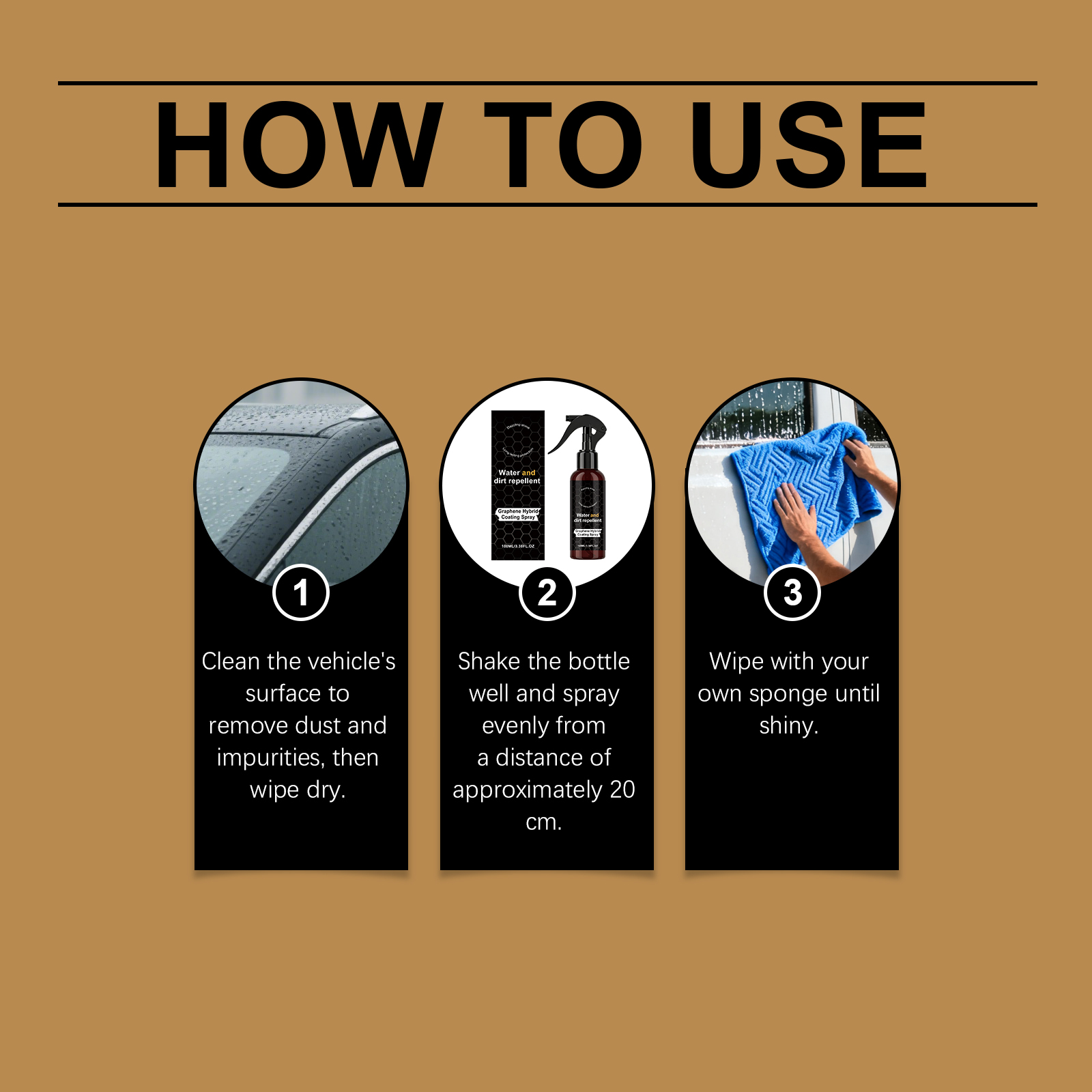 Automobile Graphene Coating Spray Care Car Surface Hydrophobic Maintenance Gloss Clean Sight Definition Clarity