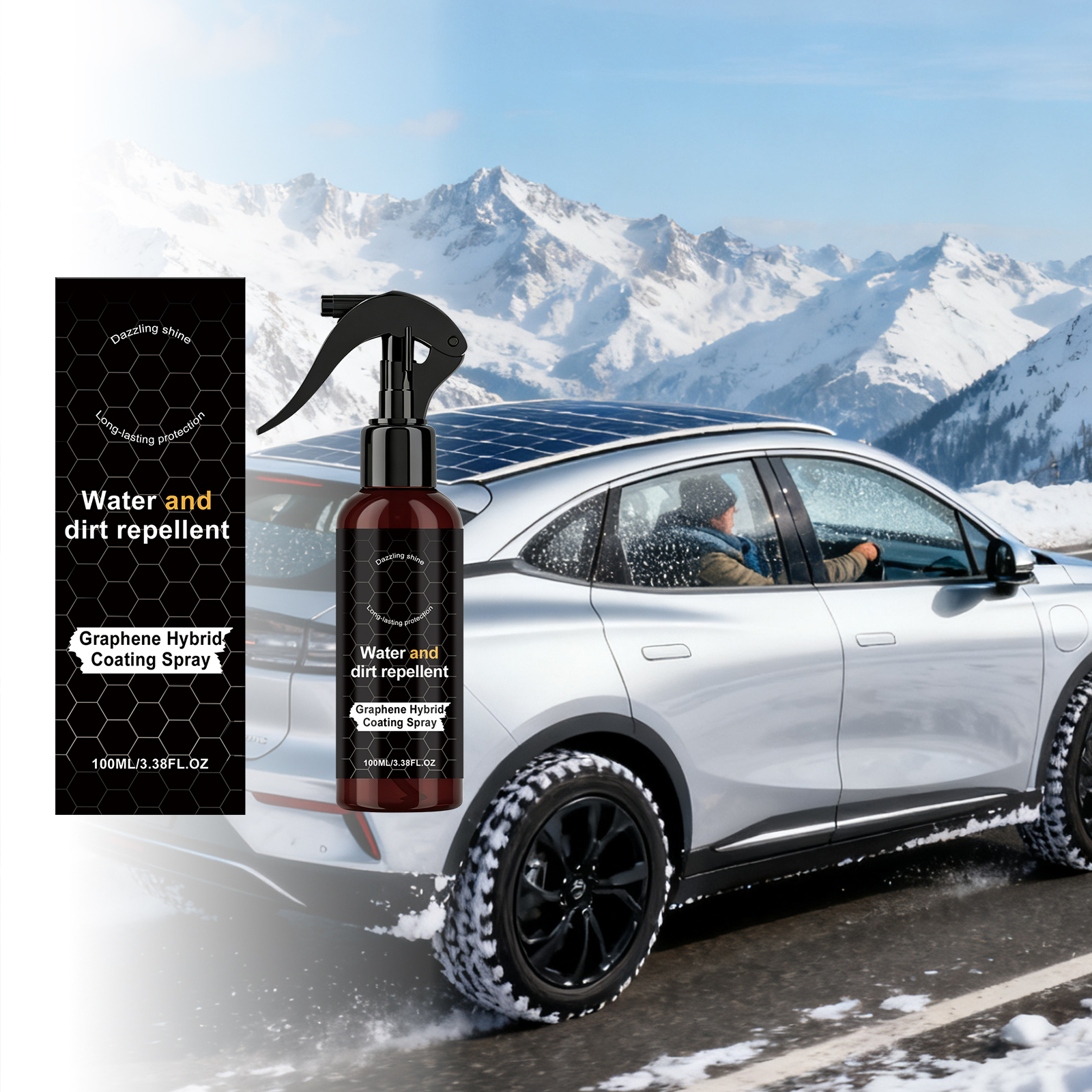 Automobile Graphene Coating Spray Care Car Surface Hydrophobic Maintenance Gloss Clean Sight Definition Clarity