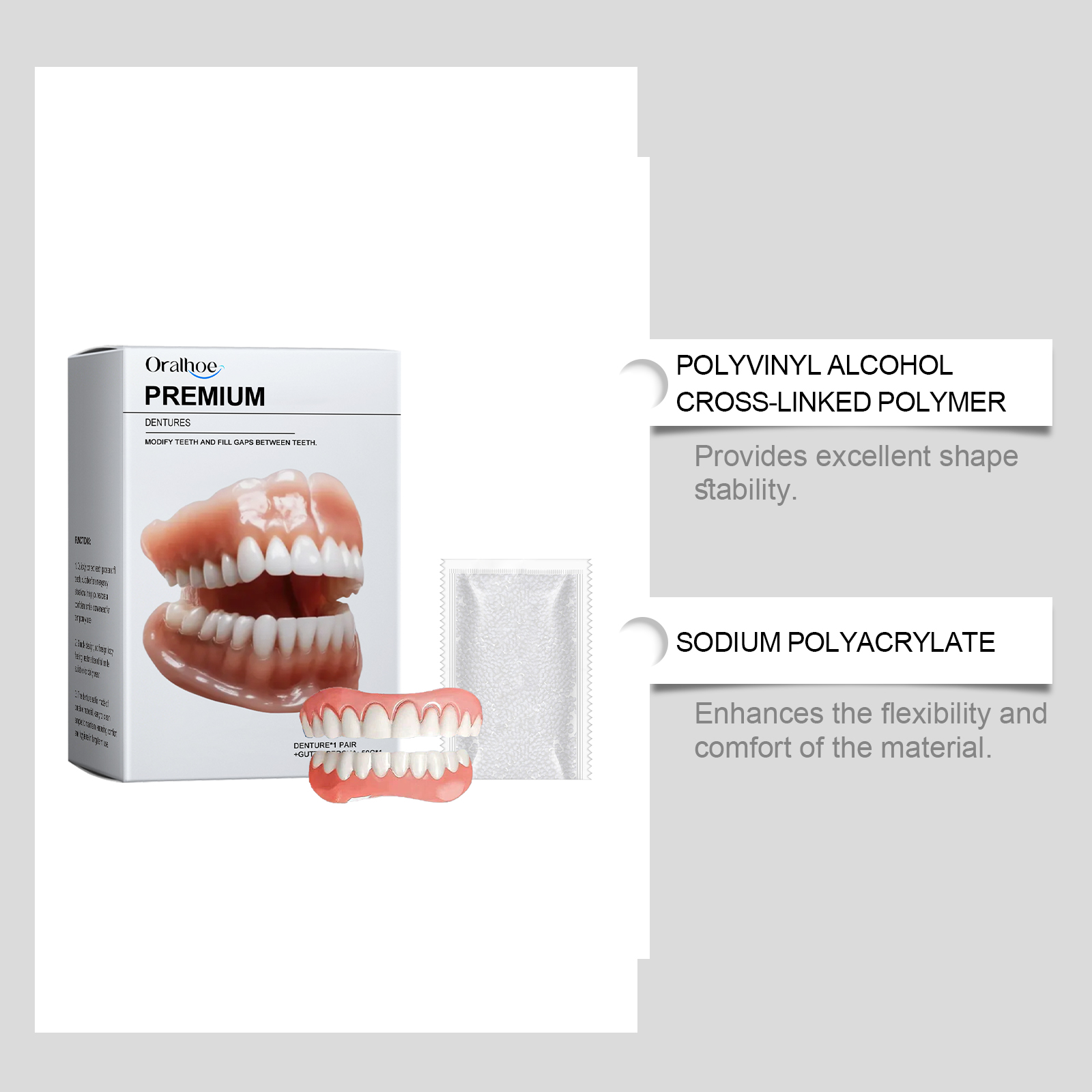 Teeth Veneers Comfortable Material Modify Smile Boost Beauty Natural Denture For Confident Grin