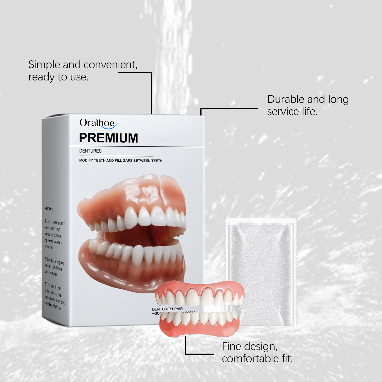 Teeth Veneers Comfortable Material Modify Smile Boost Beauty Natural Denture For Confident Grin