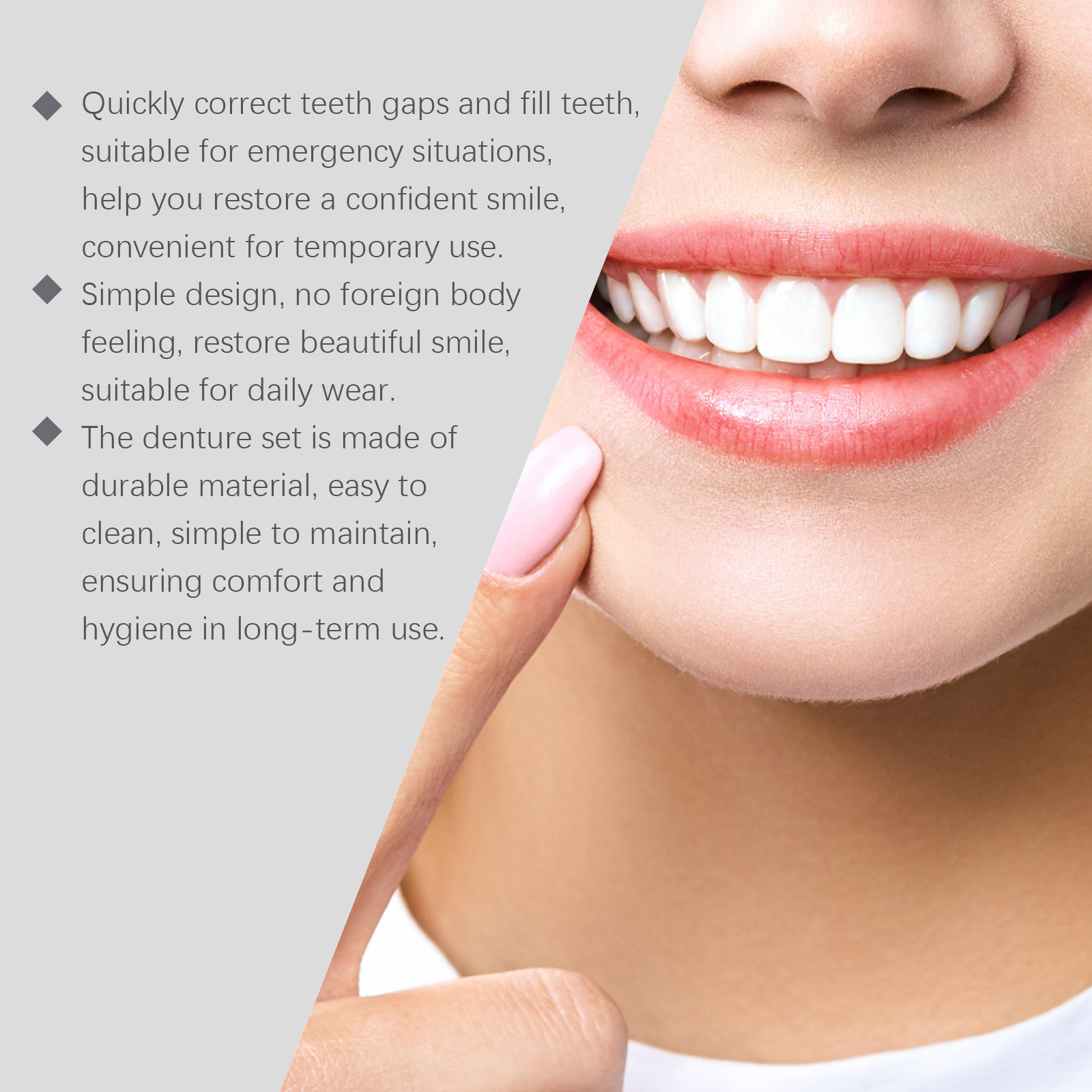 Teeth Veneers Comfortable Material Modify Smile Boost Beauty Natural Denture For Confident Grin