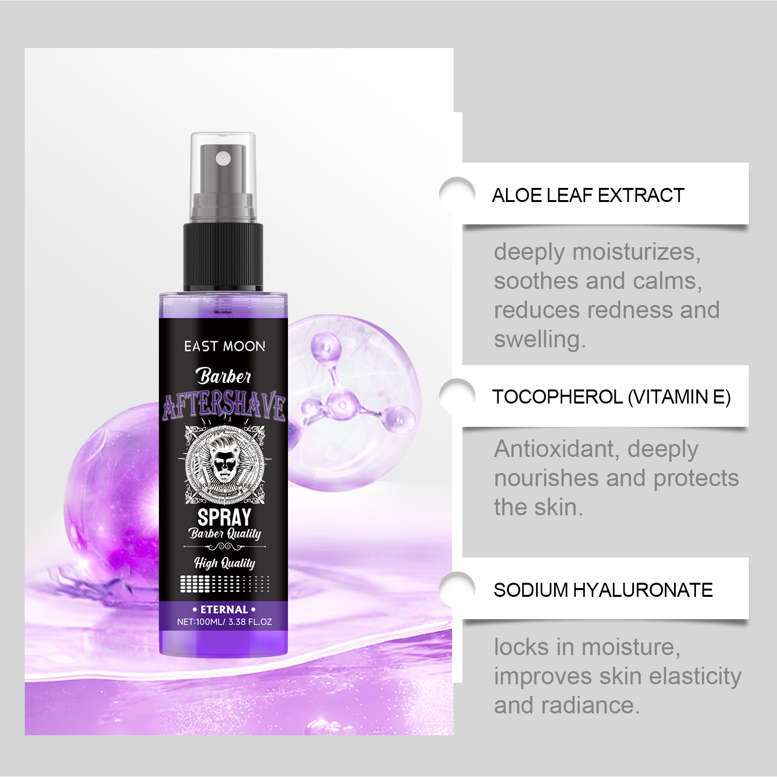 After Shave Fragrance Spray Gentle Clean Nourish Moisturize Refreshing Essence Spray For Men Beard