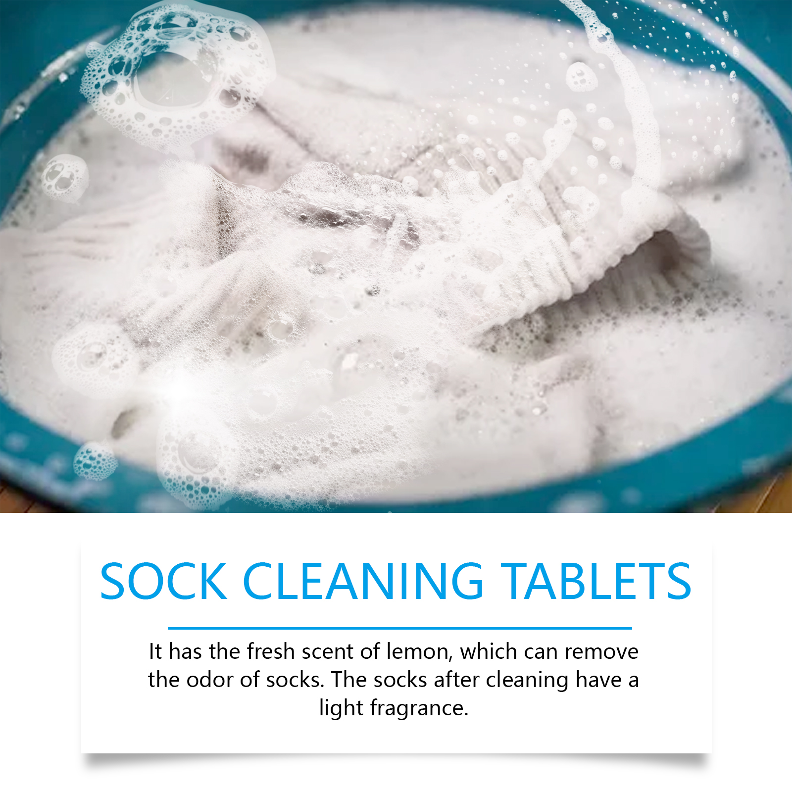 Sock Cleaning Effervescent Tablets Deep Cleansing Stain Remover Brightening Deodorizing For Laundry Home Use