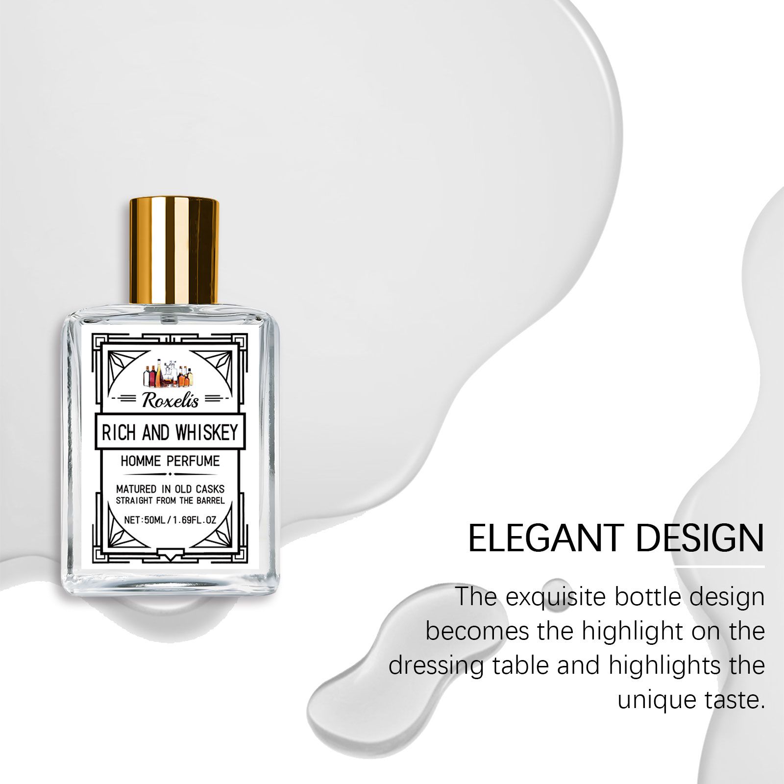 Men Charm Whiskey Perfume Vanilla Sandalwood Woody Long Lasting For Daily Wear