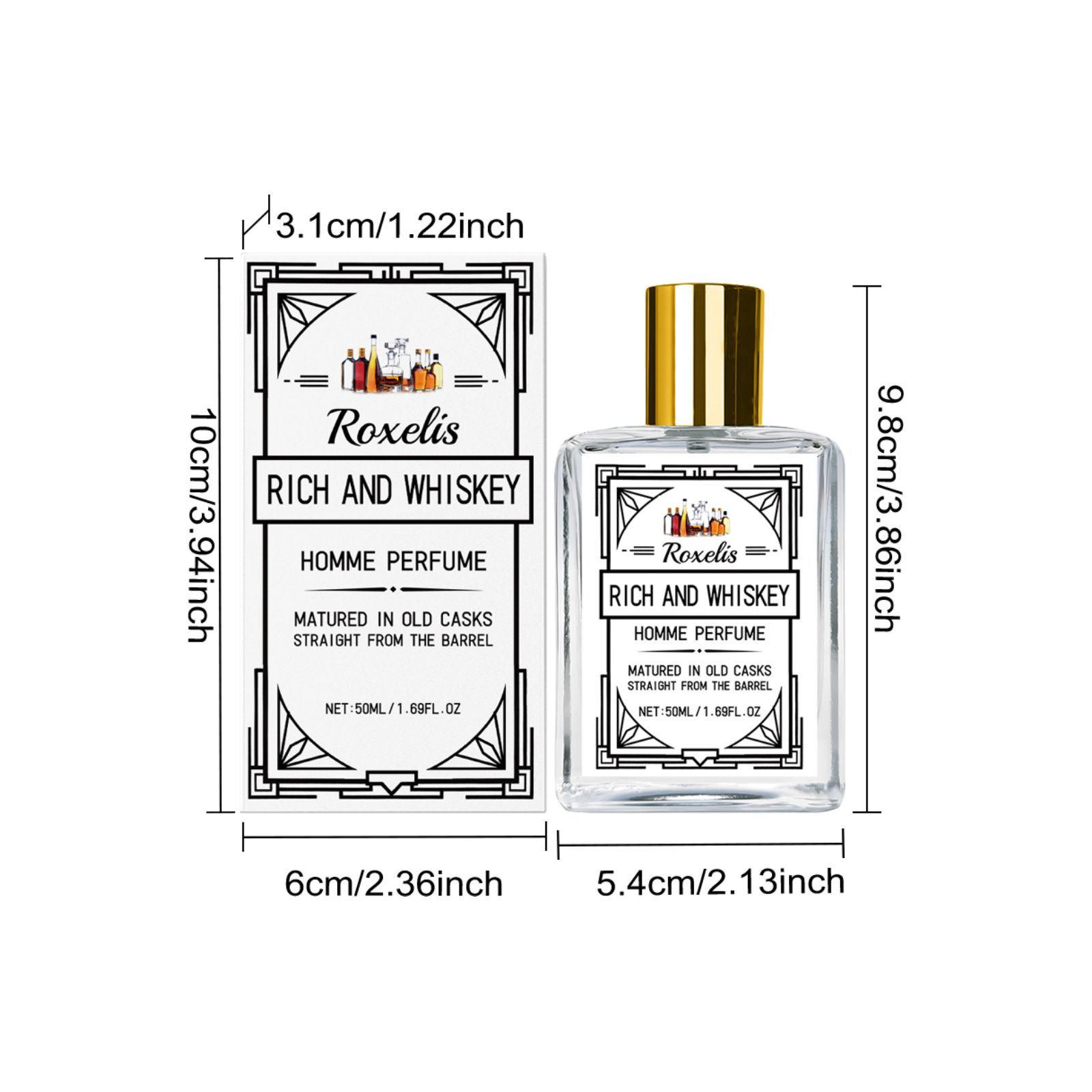 Men Charm Whiskey Perfume Vanilla Sandalwood Woody Long Lasting For Daily Wear