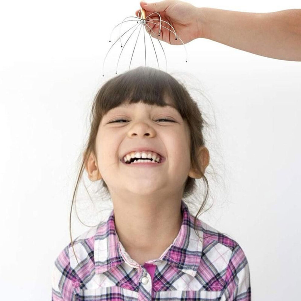 Head Massager Handheld Hair Claw Scalp Massage Scratcher with 12 Fingers Prong for Deep Relaxation Hair Stimulation Body Stress Relax Pain Relief Head Care Headache Stimulates Blood Circulation