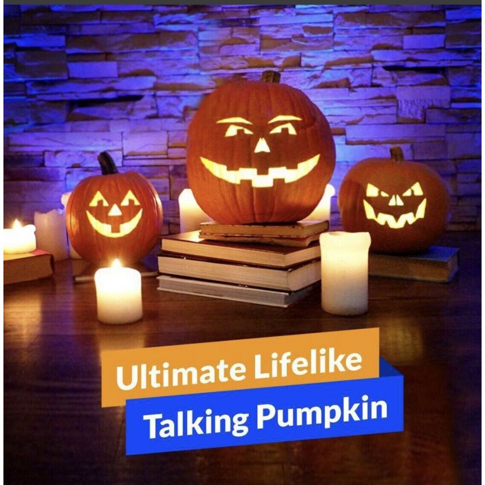 Animated Talking Pumpkin Halloween Party Scary Jabberin Jack Ghost