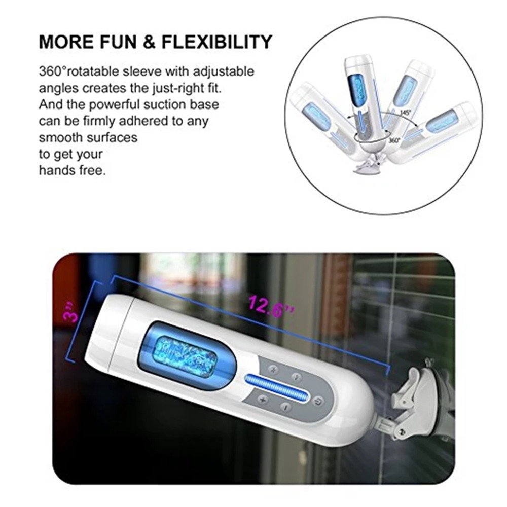 Automatic Sex Toys Men Vibrators Stimulator HandsFree Vagina Pussy Male Masturbators Stroker Male Sex Cup Thrusting G-Spot Machine with 4D Internal Structure 5 Speeds 10 Frequencies and Suction Base
