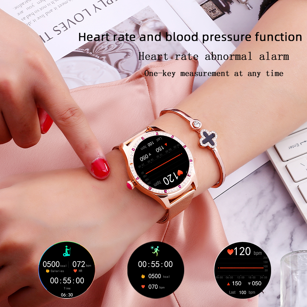 Fashion women Smart Watch Music Control Sleep Smart Watch Women Smartwatch With diamond Smart Bracelet