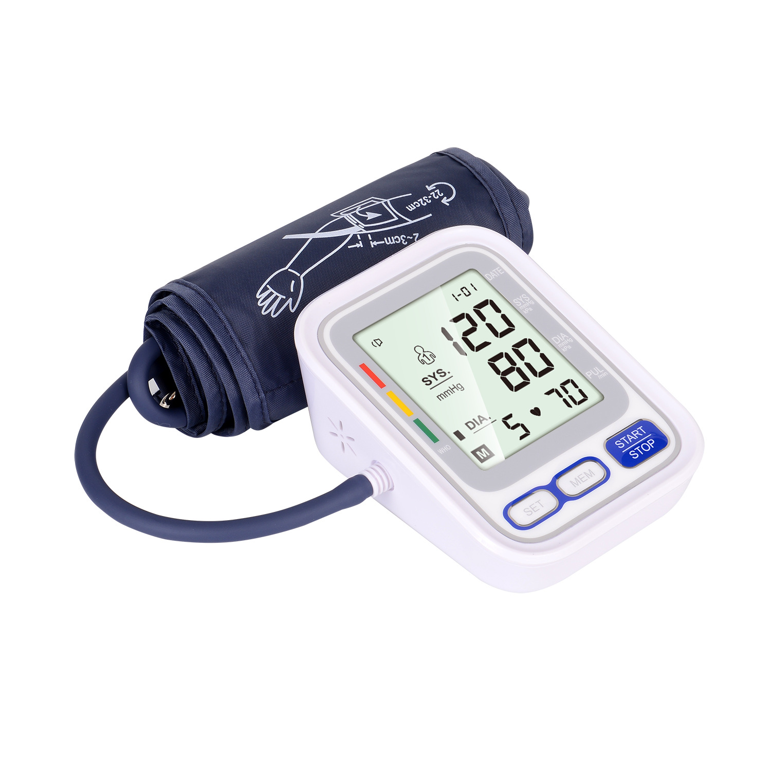 Portable Digital Upper Arm Blood Pressure Monitor Measurement Tool