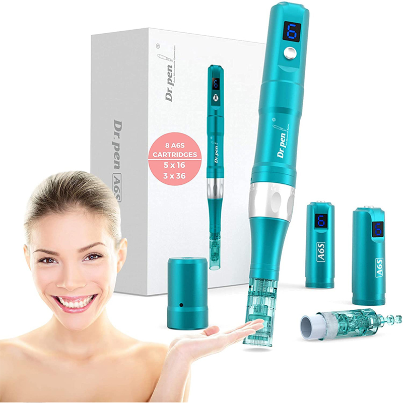 Dr. Pen Ultima A6S Microneedling Pen Wireless Electric Auto Derma Pen Rejuvenation System Machine Skin Care Device Professional Kit with 8 pcs Needle Cartridges 5x16-Pin 3x36Pin UK PLUG