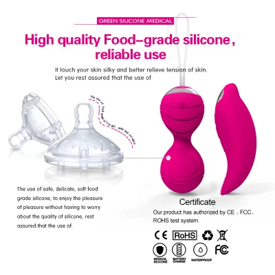 (Rose Pink) Vibrating Egg Vibrator Women Adult Sex Toys Bullet Vagina Pussy Massager Wireless Remote Control USB Charging 10 Vibration Modes