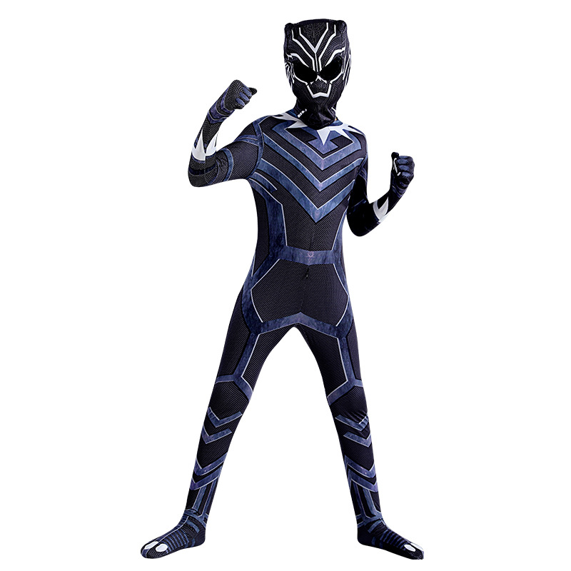(110cm) Black Panther 2 Wakanda Forever Costume Superhero Cosplay Kids Jumpsuit Suit