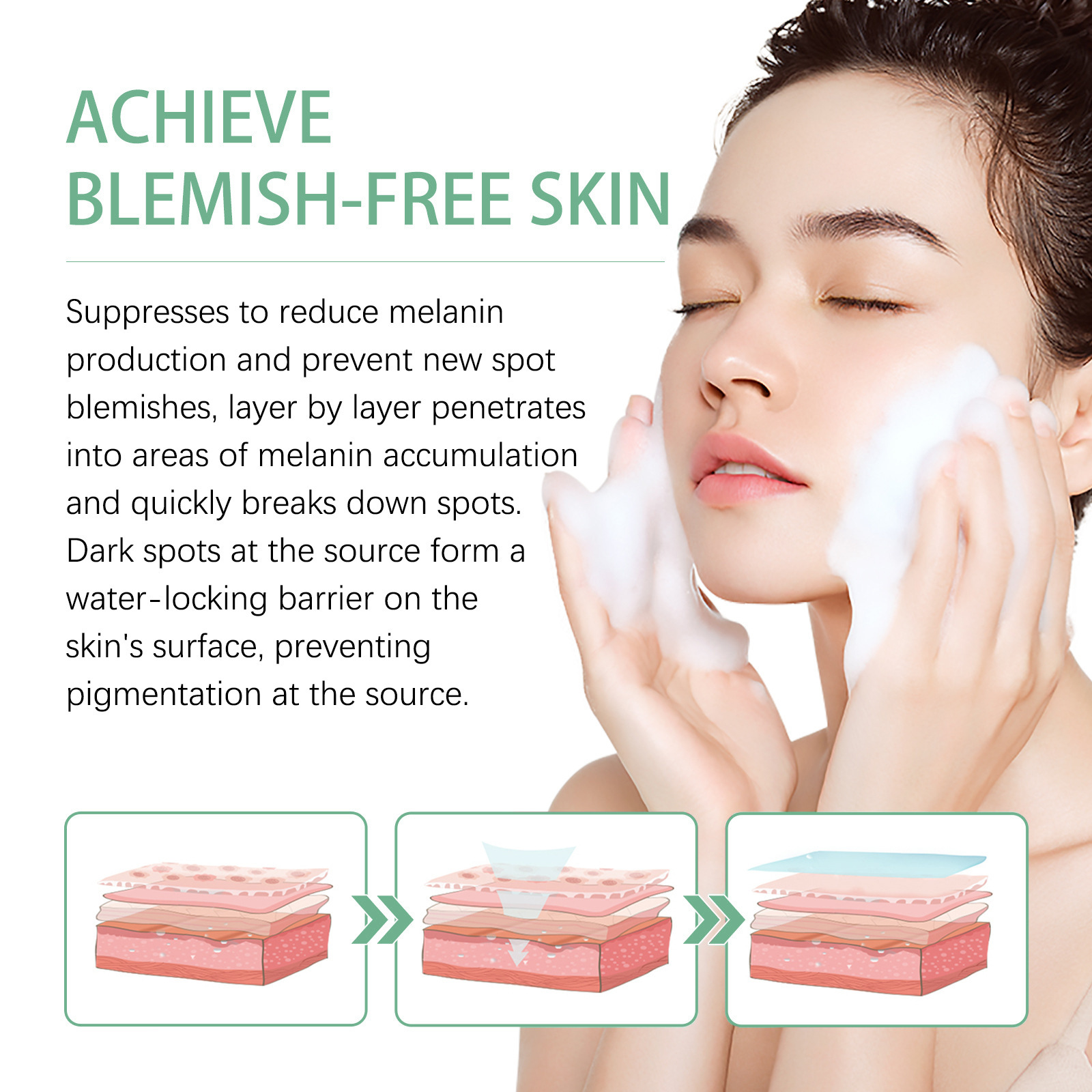 Facial Cleanser Whitening Face Wash Brightening Deep Cleaning Moisturizing Freckle Lighten Dark Spot Melanin Remove Blackhead Acne Dirt Shrink Pore
