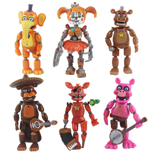FNAF Action Figures Five Nights Game Articulated Action Figures Mini Toys Model Collectible Figure Cake Toppers Kids Gifts