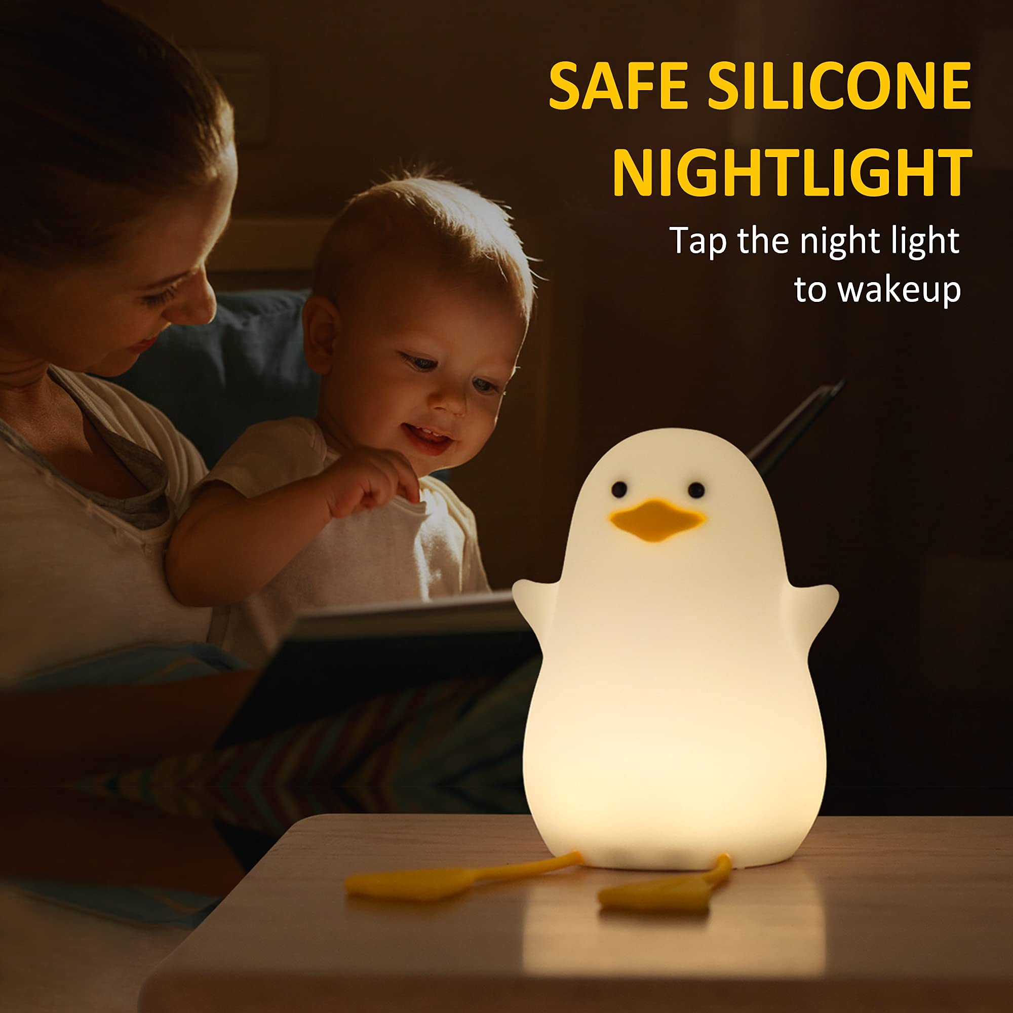 LED Night Light for Kids Cute Touch Silicone Nursery Lamp Dimmable Animal Portable Lamp with Warm Light for Women Bedroom Living Room Camping