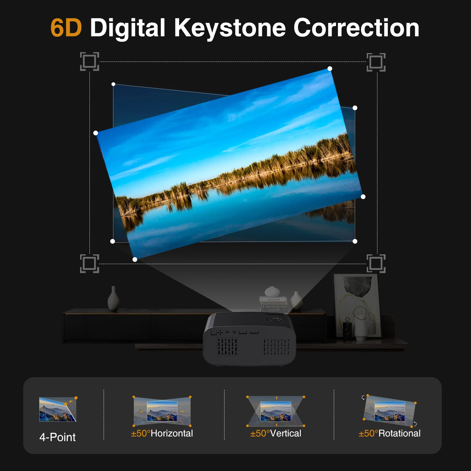 16G 1080P Projector Android Wifi BT Camera Home Proyector UK