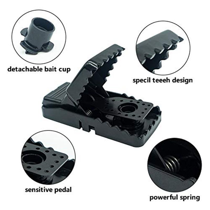 6 Pack Reusable Mouse Trap or Indoors and Outdoors Highly Sensitive Rodent Catcher