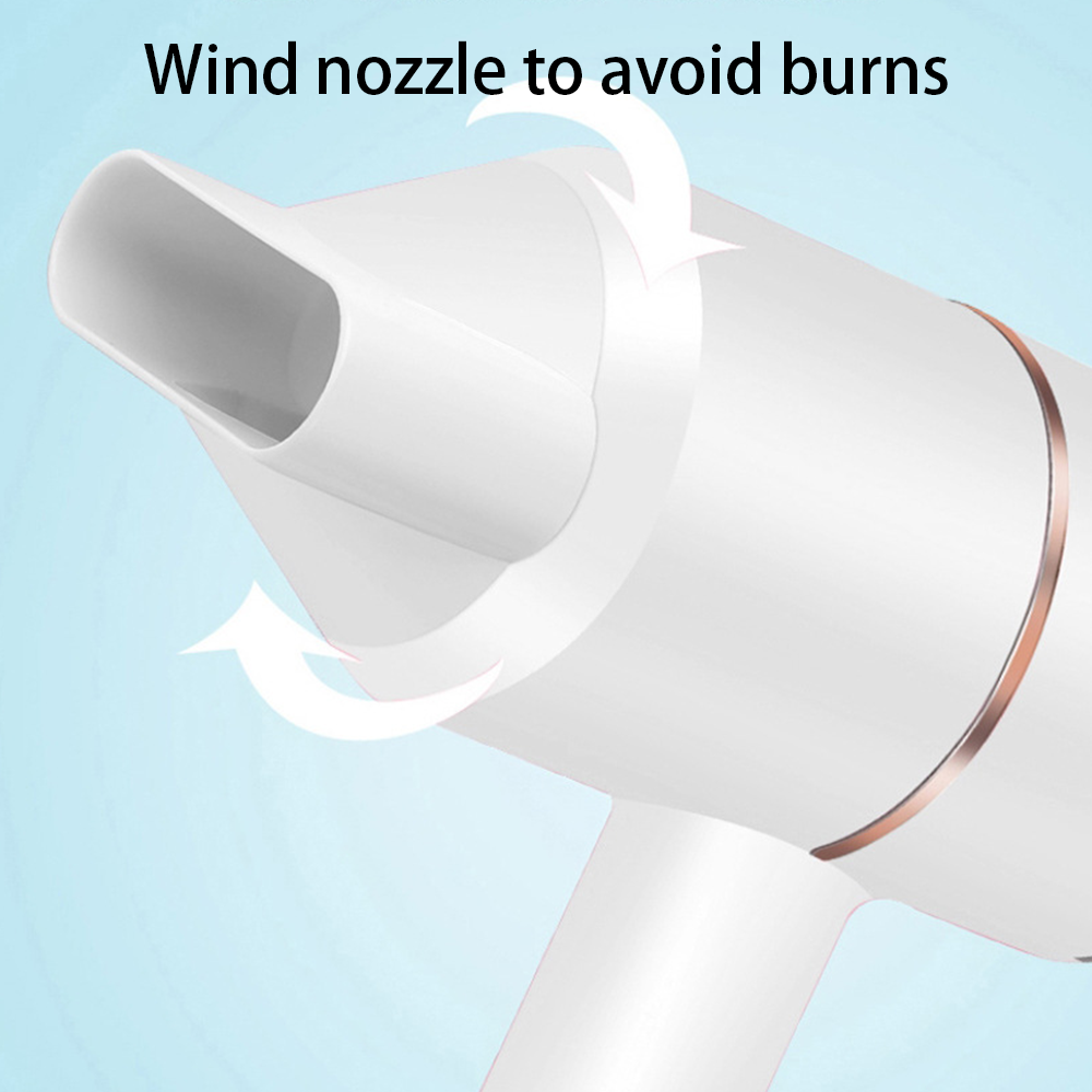 (White) Hair Dryer Professional Household Electric Negative Ionic Blower 7000 rpm Foldable UK