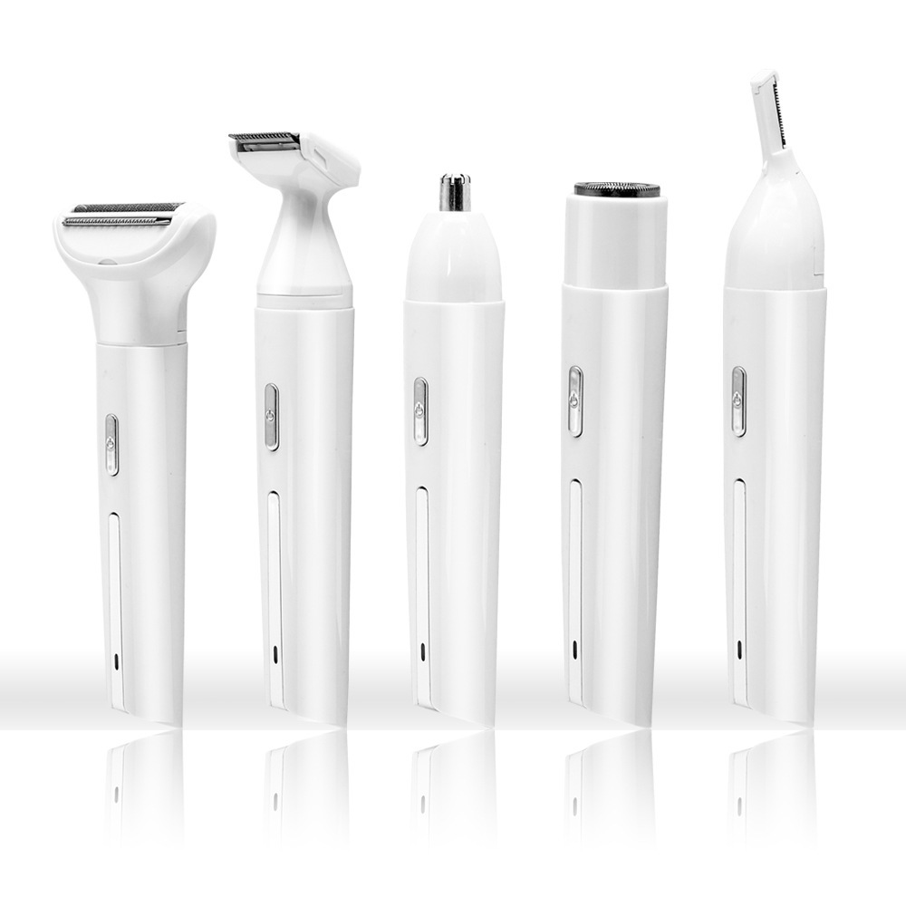 5-in-1 Waterproof USB Rechargeable Hair Remover for Women Multi-Functional Grooming Kit