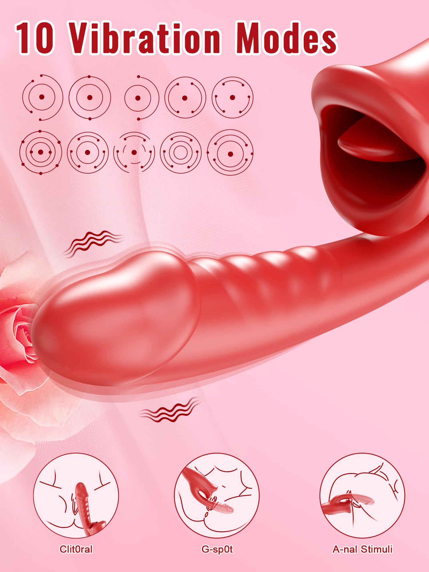 Tongue Sex Toys Realistic Dildo Vibrator 3 in 1 G Spot Vibrator for Women Clitoral Vibrators Tongue Licking Nipple Clit Stimulator Adult Toys Men Couple