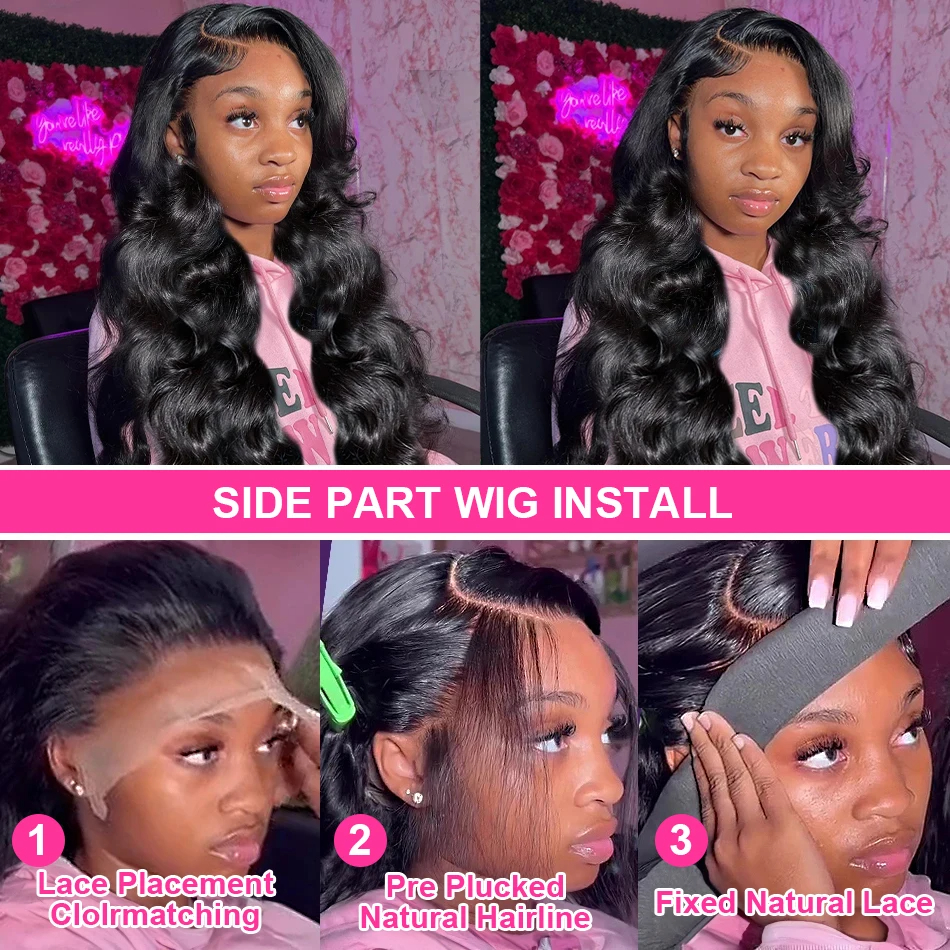 (13x4 Lace Wig 10inches) 200 Percent Body Wave Human Hair Wigs 13x6 13x4 Hd Lace Frontal Wig Pre Plucked Black Wig For Women Brazilian Wigs Remy Hair