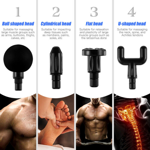 Cordless Massage Gun 6 Speeds Handheld Deep Tissue Muscle Massager