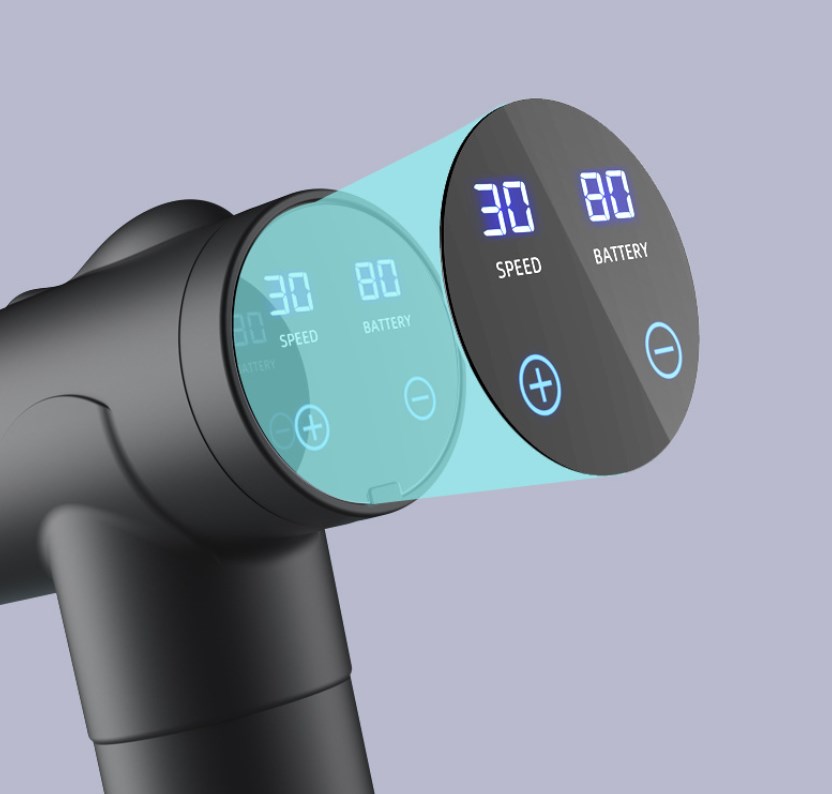Massage Gun Deep Tissue Portable Muscle Massage Device with Massage Heads 2024 Massager 30 Speeds with LCD Touch Screen, Featuring Quiet Glide Technology Powerful Cordless Percussion