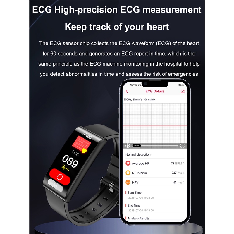 Blood Sugar Smart Band Watch Men Heart Rate Blood Pressure SPO2 Temperature Sport Fitness Bracelet