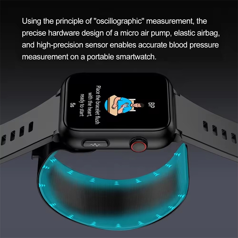 Smart Watch Medical Grade Air Pump Air Bag Blood Pressure Non-invasive Blood Sugar ECG Health Monitor Men Women Smartwatch