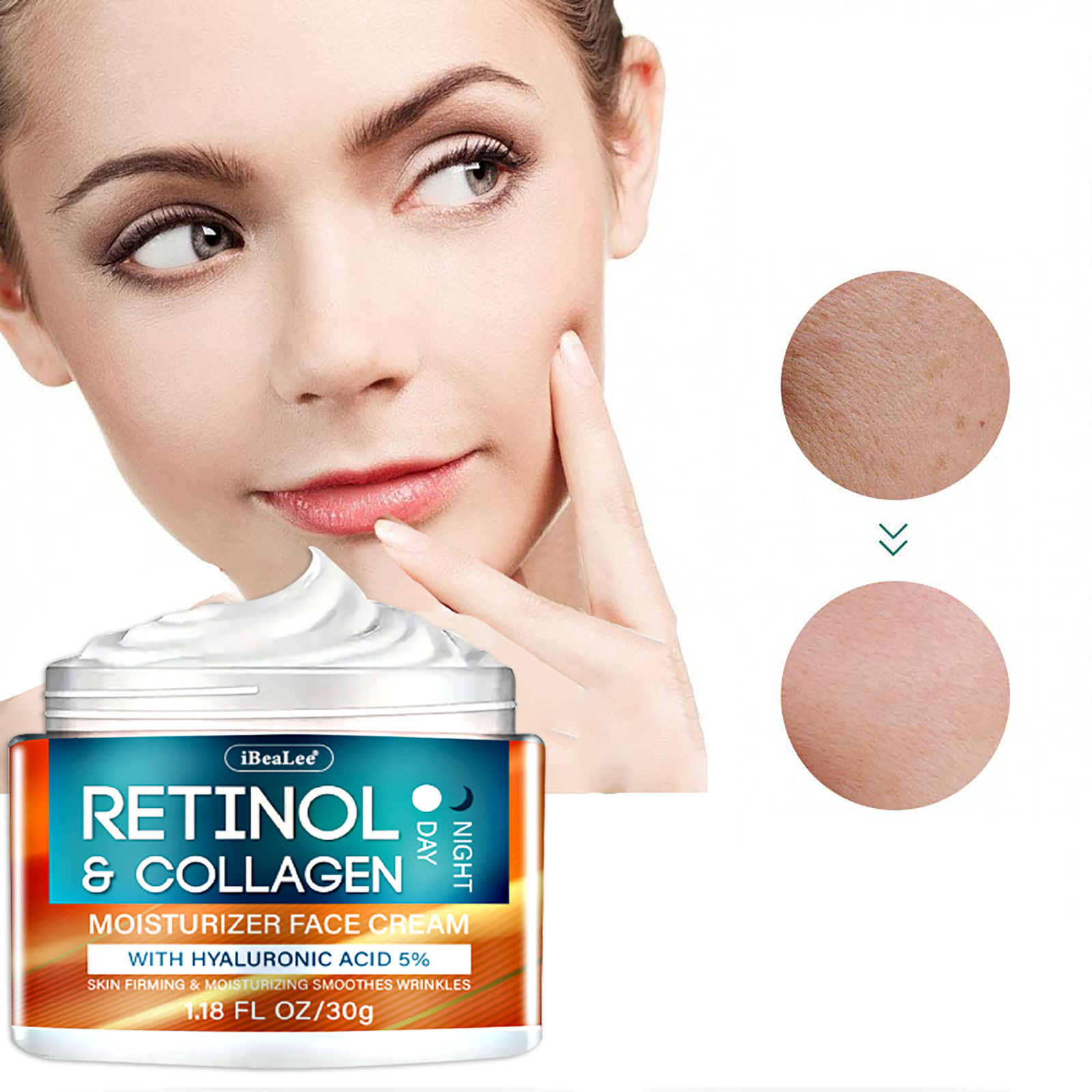 Retinol Collagen Moisturizer Face Cream Hydrating Moisturizing Firming Nourishing Skin Care Rejuvenating Facial Care 30ml