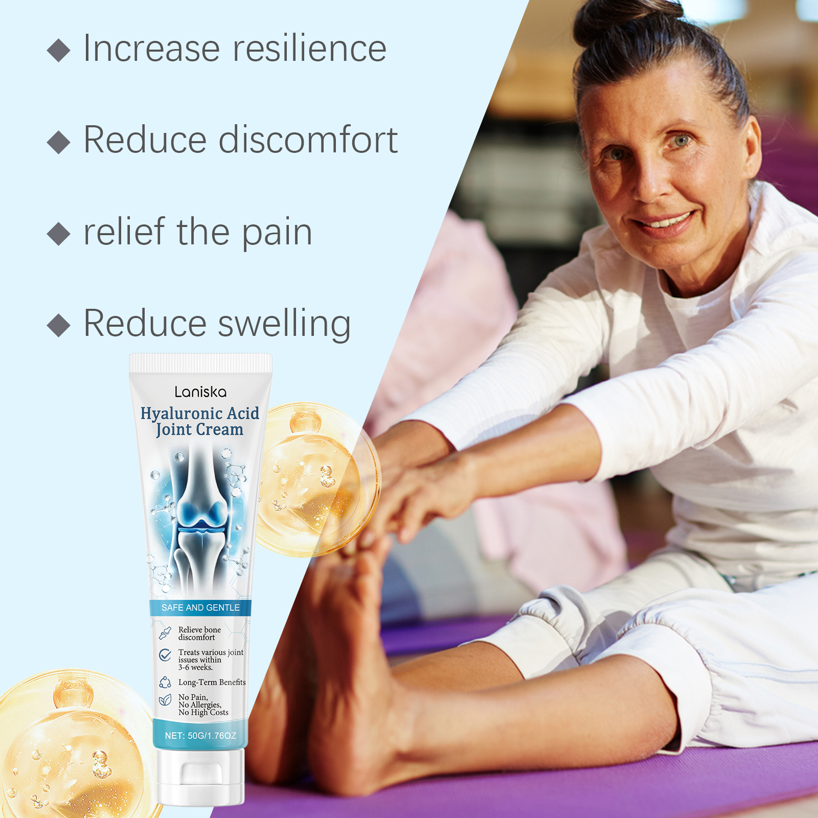 Joint Relief Cream Gentle Collagen Nourishing Body Massage Cream for Soothing Daily Discomfort in Hands and Feet