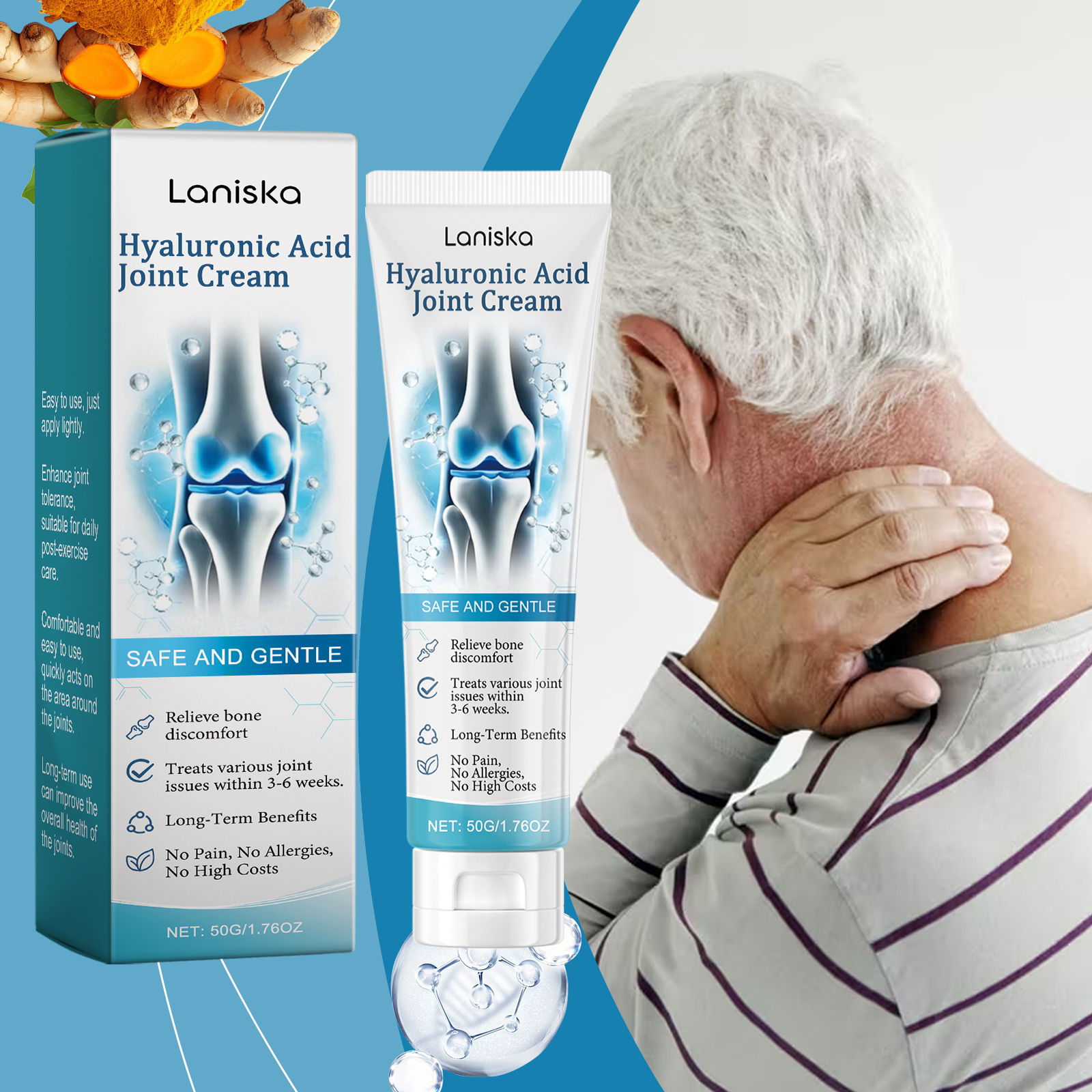 Joint Relief Cream Gentle Collagen Nourishing Body Massage Cream for Soothing Daily Discomfort in Hands and Feet