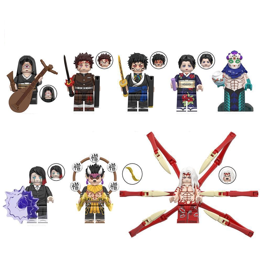 (Style A) Anime Figures Building Blocks Demon Slayer Minifigures Toy Fits Lego Suit  for Kids