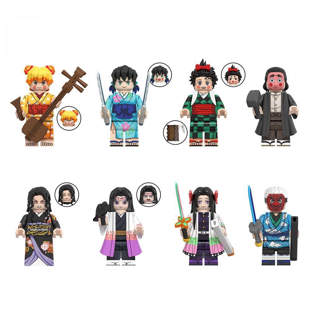 (Style A) Anime Figures Building Blocks Demon Slayer Minifigures Toy Fits Lego Suit  for Kids