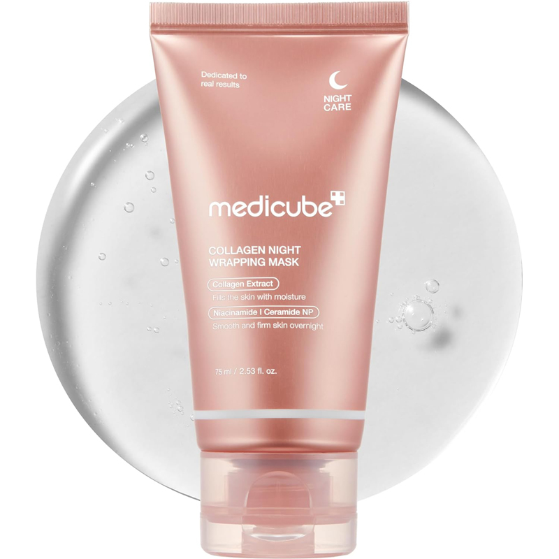 medicube Wrapping Mask Collagen Overnight Peel Off Facial Mask Elasticity Hydration Care Firmer-Looking Radiant Skin Hydrolyzed Collagen Glowing Korean Skincare