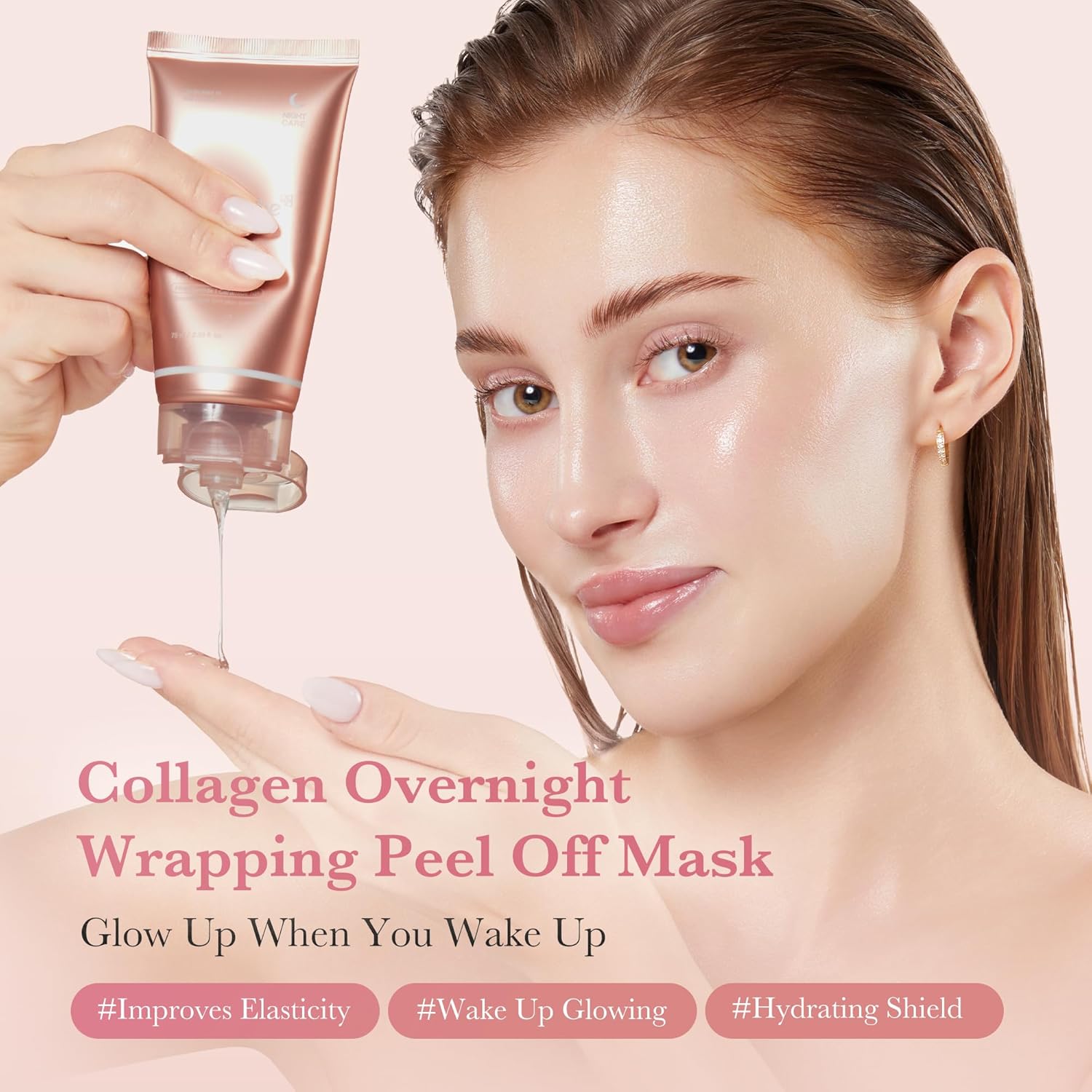 medicube Wrapping Mask Collagen Overnight Peel Off Facial Mask Elasticity Hydration Care Firmer-Looking Radiant Skin Hydrolyzed Collagen Glowing Korean Skincare