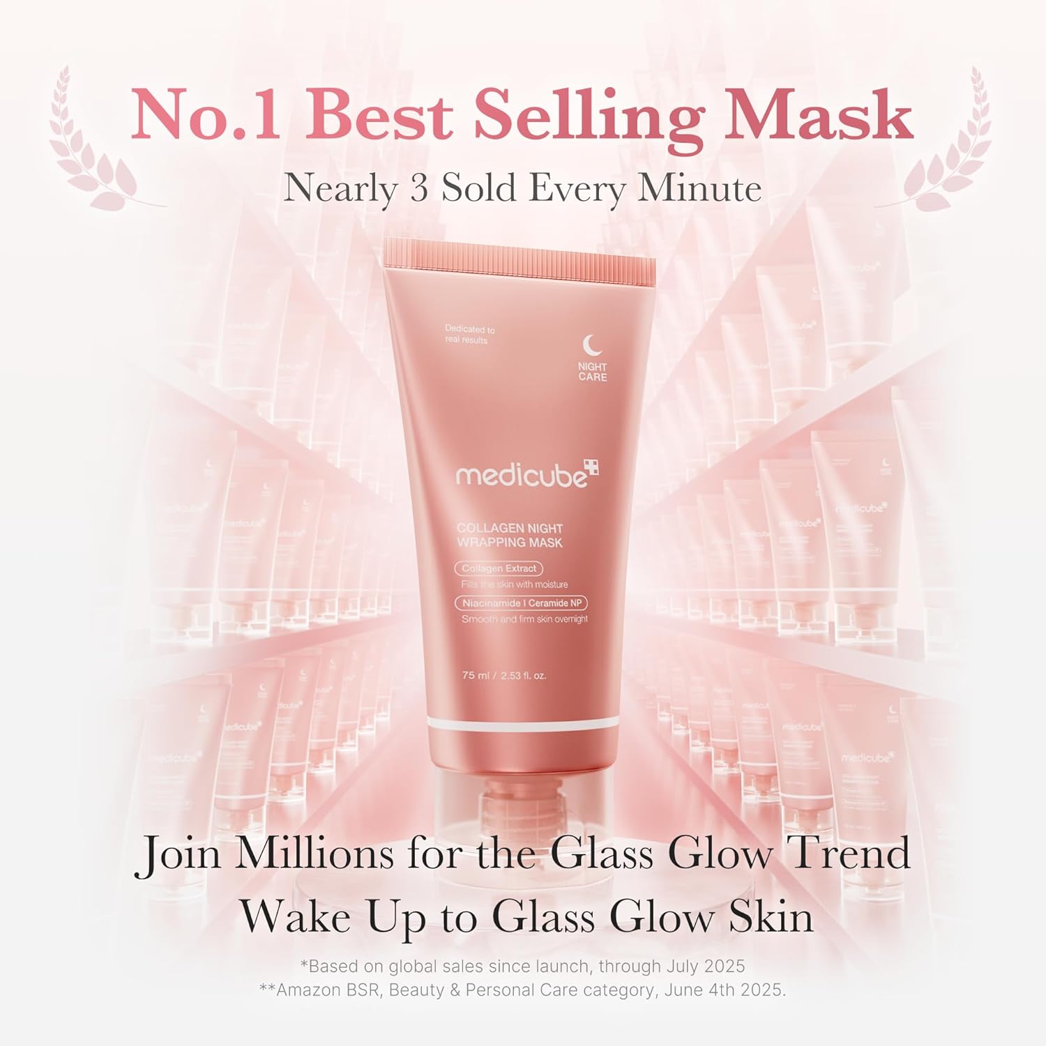 medicube Wrapping Mask Collagen Overnight Peel Off Facial Mask Elasticity Hydration Care Firmer-Looking Radiant Skin Hydrolyzed Collagen Glowing Korean Skincare