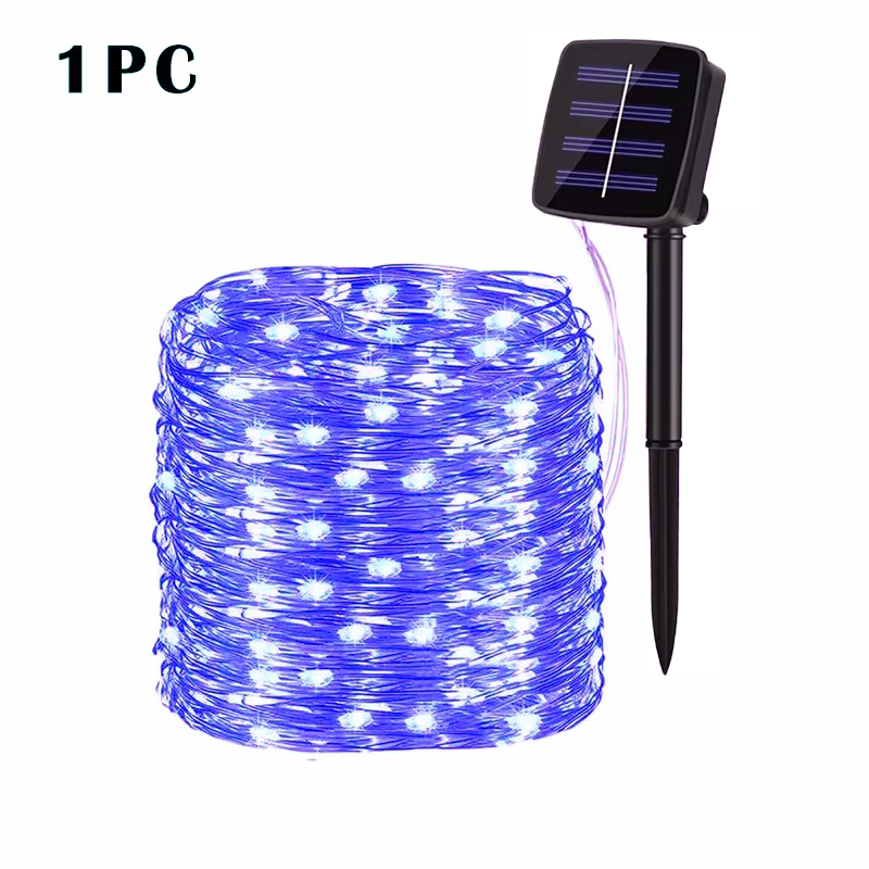 (Cool White) 32M Solar LED Light Outdoor Festoon Lamp Garden Fairy Light String Led Twinkle Waterproof Lamp Christmas Garland Yard Decoration