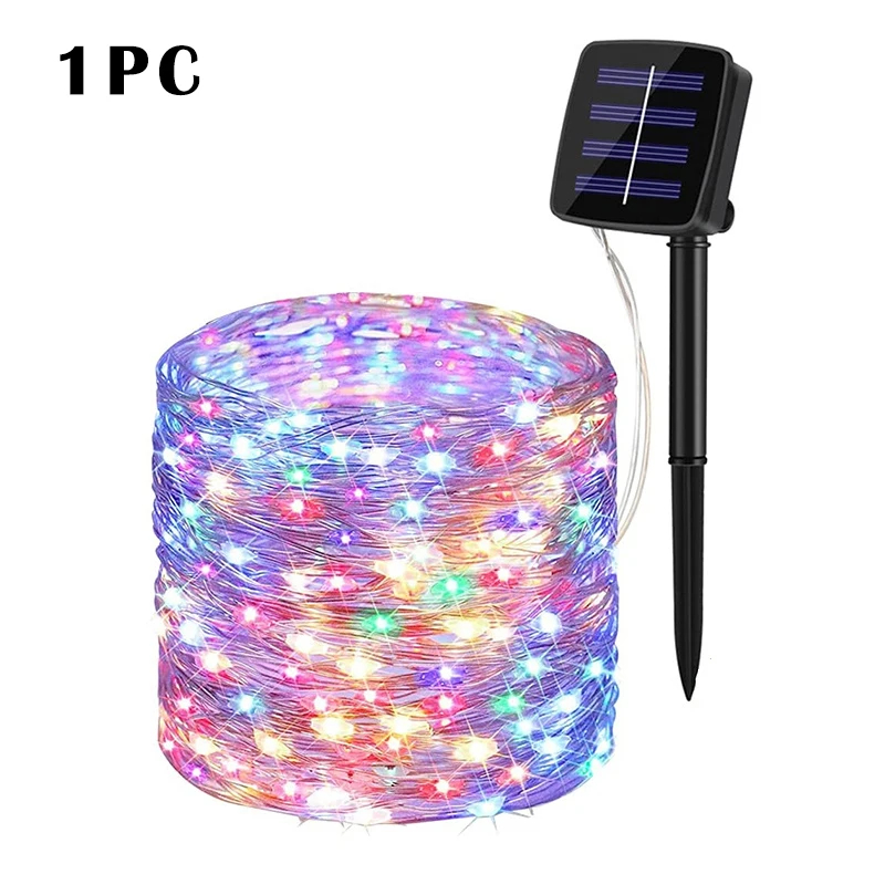 (Cool White) 32M Solar LED Light Outdoor Festoon Lamp Garden Fairy Light String Led Twinkle Waterproof Lamp Christmas Garland Yard Decoration