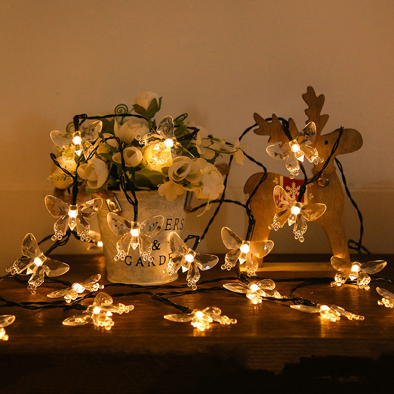 (Warm White) Solar Powered Butterfly String Light Outdoor Fairy Lights with 8 Modes Waterproof Solar Powered for Patio Yard Christmas Decor