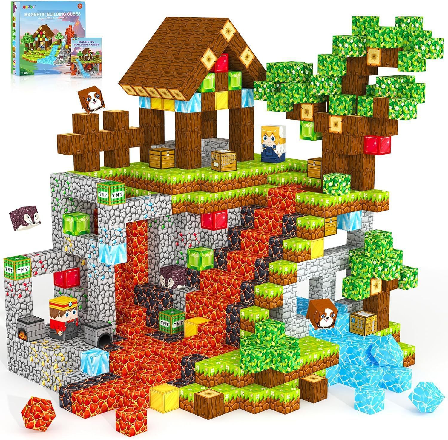 (Magma Forest A) My World Building Blocks Brick Set Building Blocks Classic Model Sets Bricks Kids Kits