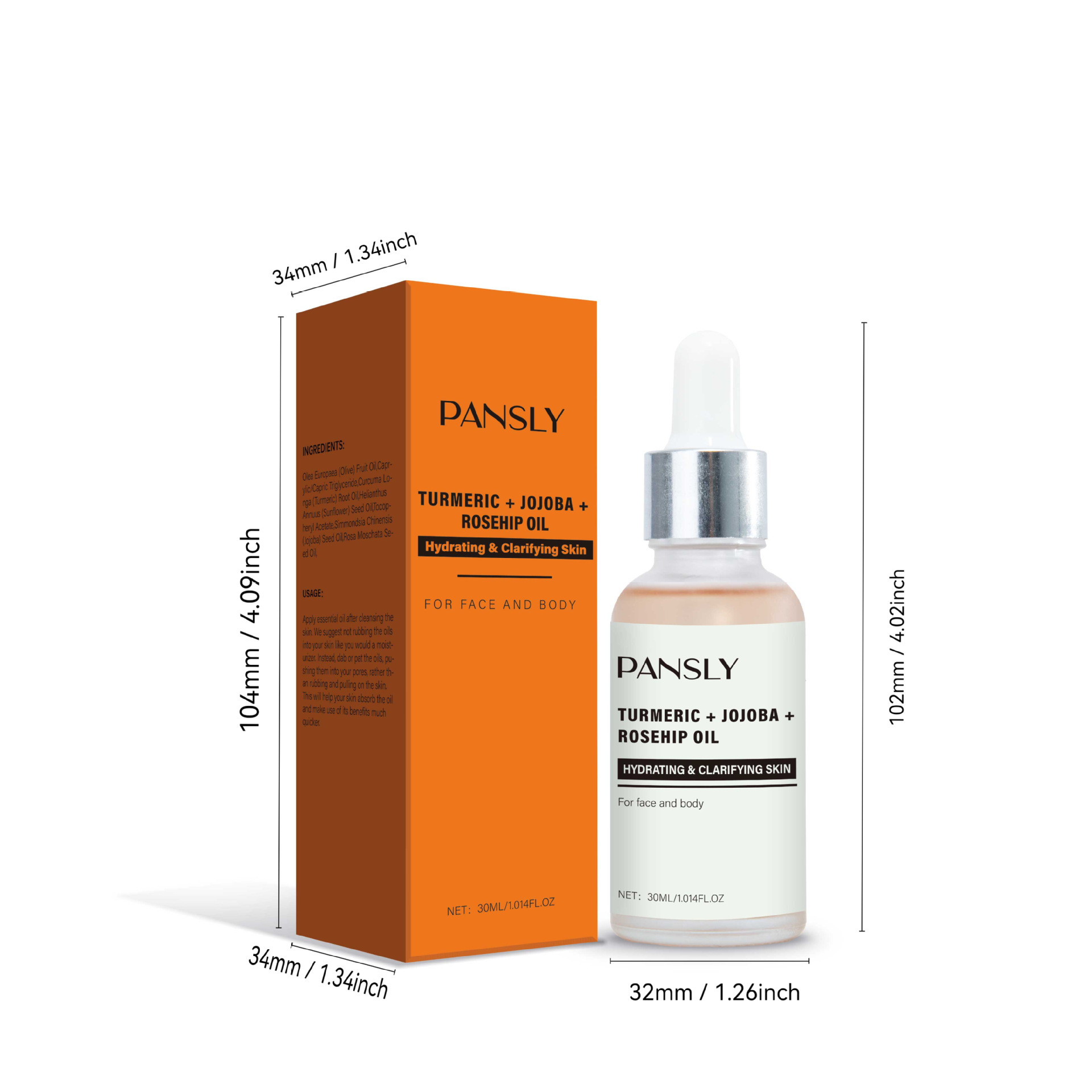 Turmeric Oil Jojoba Oil Rosehip Oil Blend Moisturizing Nourishing For Radiant Skin Daily Face And Body Treatment 30ml