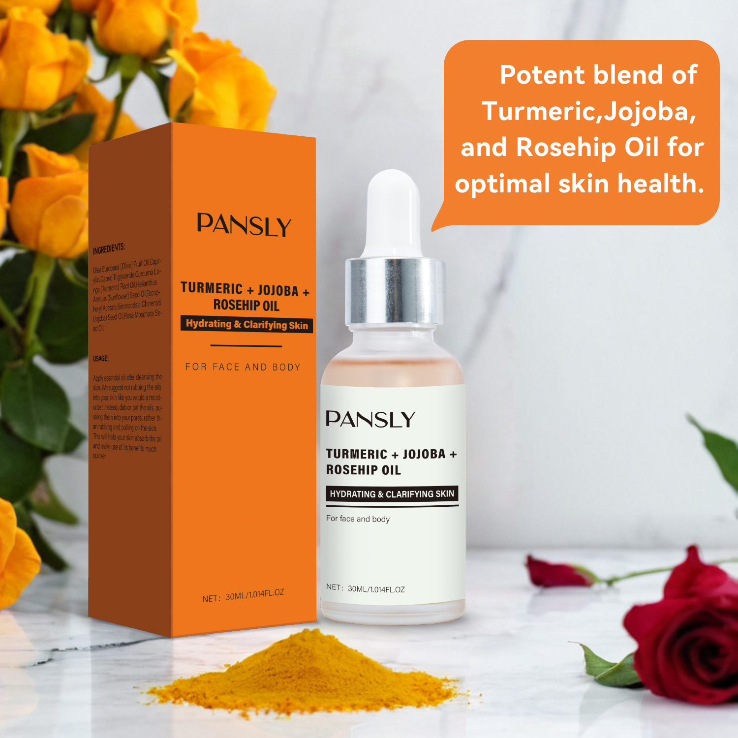 Turmeric Oil Jojoba Oil Rosehip Oil Blend Moisturizing Nourishing For Radiant Skin Daily Face And Body Treatment 30ml