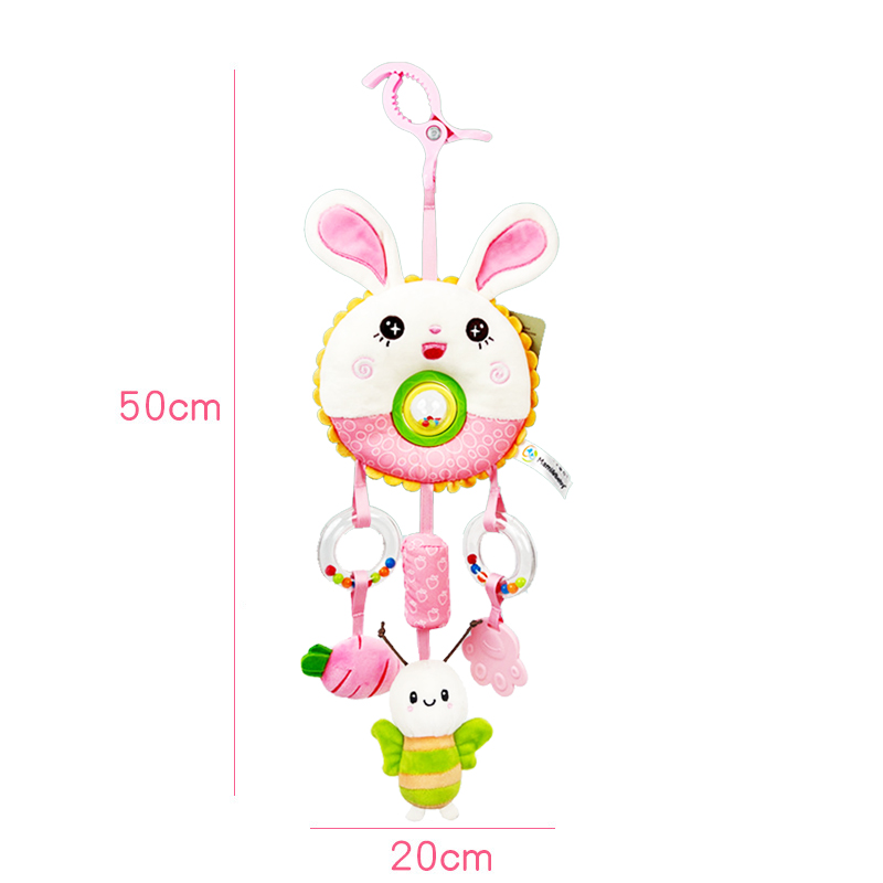 (Bear) Hanging Rattles Toys Car Seat Toys for Babies 0-6 Months Newborn Crib Toys Sensory Soft Stuff Baby Stroller Toys for 0 12 Months