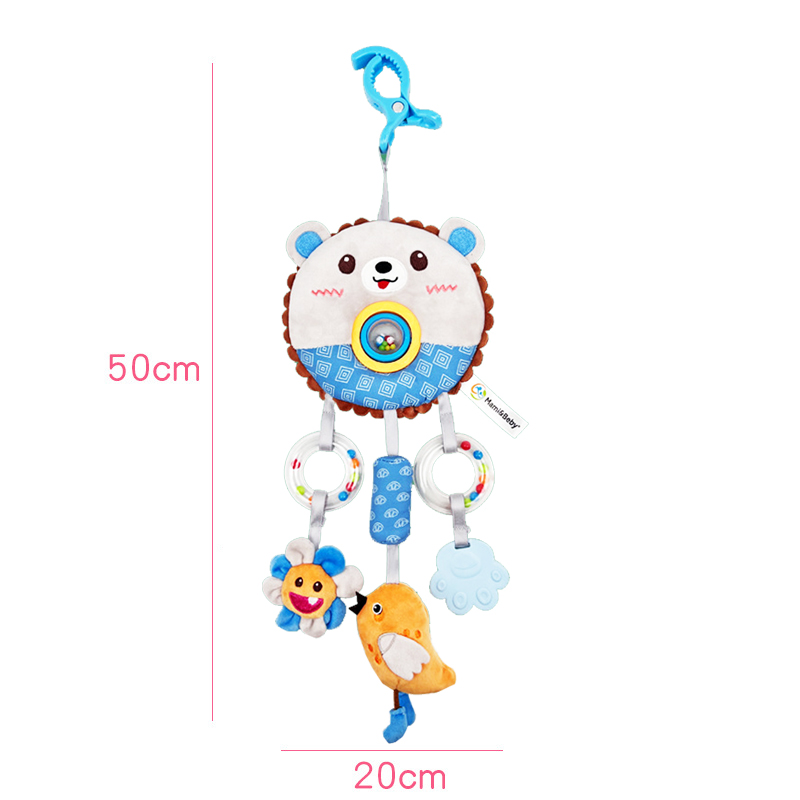 (Bear) Hanging Rattles Toys Car Seat Toys for Babies 0-6 Months Newborn Crib Toys Sensory Soft Stuff Baby Stroller Toys for 0 12 Months